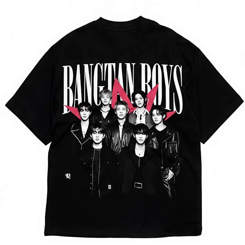 Vintage BTS Shirt Retro Kpop Bangtan Members Tee Gift for ARMY 2026 Summer Men Women Fashion Cotton Y2K Oversized T-shirt