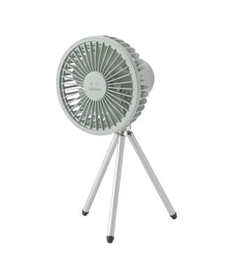 BRUNO Přenosný stojanový ventilátor, Modrozelený, Kompaktní mini ventilátor pro vnitřní použití, Pikniky, Kempování, Dobíjecí, Včetně stojanu, 4úrovňová regulace proudění vzduchu,