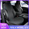 For Tesla Model 3 Model Y Four Seasons Car Seat Covers Breathable Comfortable Non-slip Car Front Drivers Passenger Cushion