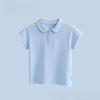 Summer Girls Korean Style Outfit Polo Short Sleeve T-Shirt & Plaid Pants 2PCS Sets Children's Breathable Fashion Clothing