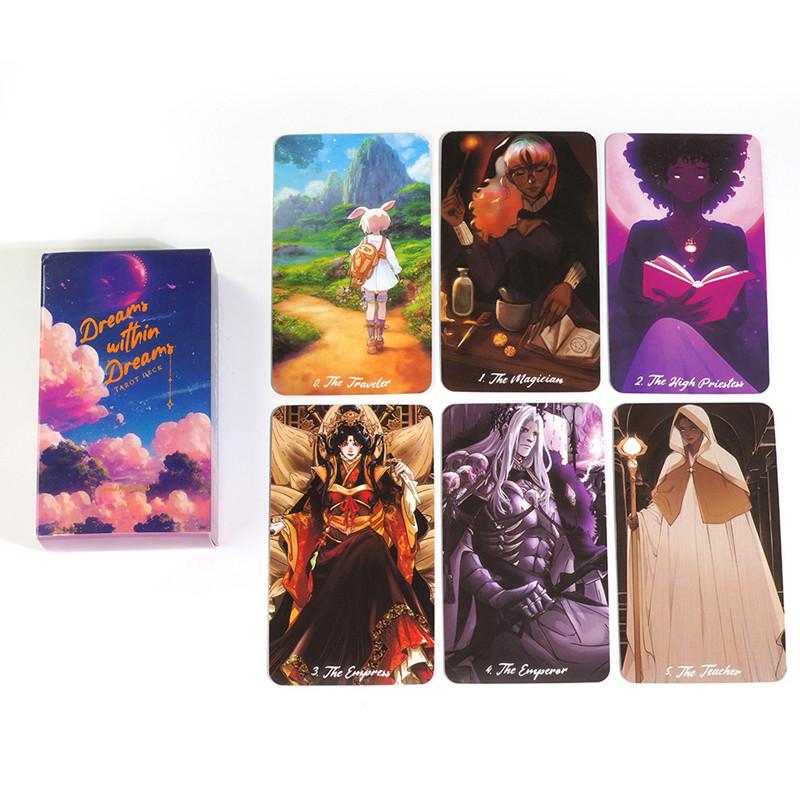 78pcs Cards Practise Divination Dreams Within Dreams Tarot Deck Tarot Cards and E Book Augur Board Game Witchcraft Oracle