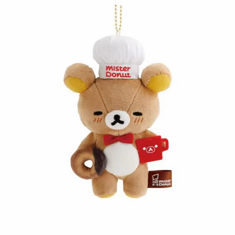 Rilakkuma Chef Donut Series Plush Toys Korilakkuma Plushie Kiiroitori Bag Pendant Chairoikoguma Accessories For Birthday Gift