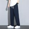 Summer new men's cotton and linen casual pants solid color large size loose and thin breathable straight pants men's pants