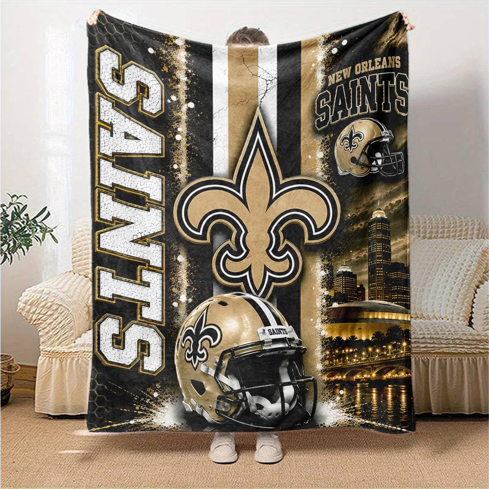 1pc Blanket - New Orleans Saints logo Print Design,Lightweight Blanket for Sofa,Bed- Soft &Warm,Gift for All Seasons