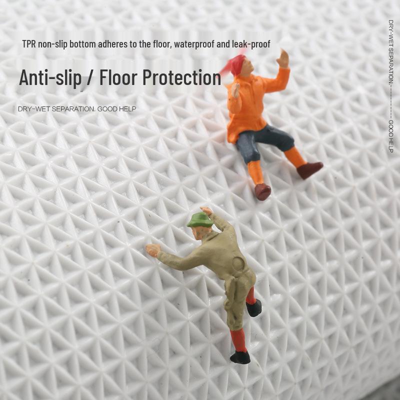 Black and White Minimalist Anti-slip Bathroom Foot Mat