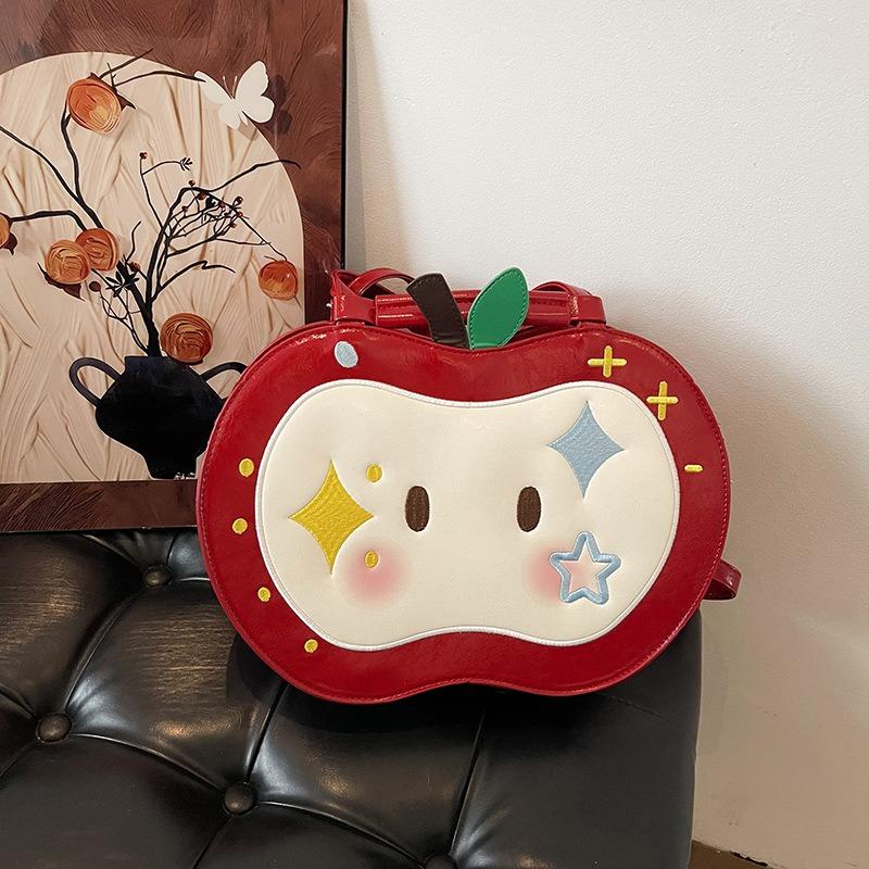 High Value, Fashionable and Cute Red Apple Women's Backpack, New Cartoon Backpack, Adjustable Shoulder Strap.