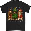 Retro Christmas Basset Hound Santa Reindeer Dog Lover T-Shirt