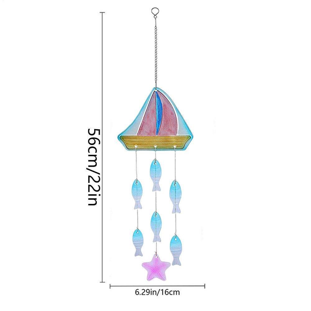 

Chimes For Outdoors Stained Glass Garden Wind Chimes Starfish Turtle Patio Decor Yard Ornaments For Window Porch Indoor Mom синий