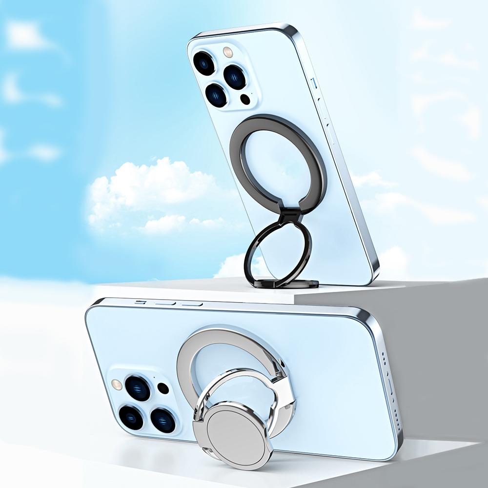 Support Magnétique Pliable Universel Double Face pour Téléphone Portable de Voiture avec Anneau Métallique Poignée Portable Logo Personnalisé pour Voiture