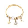 DIY Gold Stainless Steel Bracelet Exquisite Oil Drip Pendant Alloy Adjustable Couple Bracelet