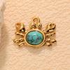 18K Stainless Steel Crab Pendant Necklace with Blue Turquoise for Women - Ocean Series DIY Jewelry Making
