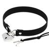 Heart Pendant Locking Collar With Key Choker Necklace Slave Restraints Collars & Leashes