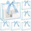 5pcs Plastic Gift Bags with Handle and Ribbon Clear Treat Bags Reusable Thank You Gift Bags Party Favors Bags Gift Wrap Bag