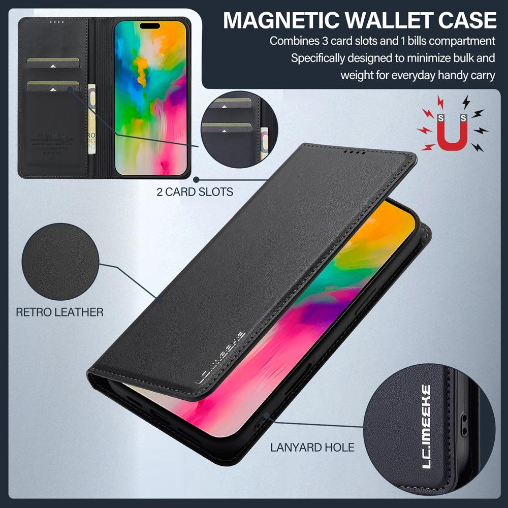 For Apple iPhone 16 15 14 Plus 13 12 11 Pro X XR XS Max Case High Quality PU Leather Wallet Magnetic Flip Card Slot Shockproof Stand Holder Cover