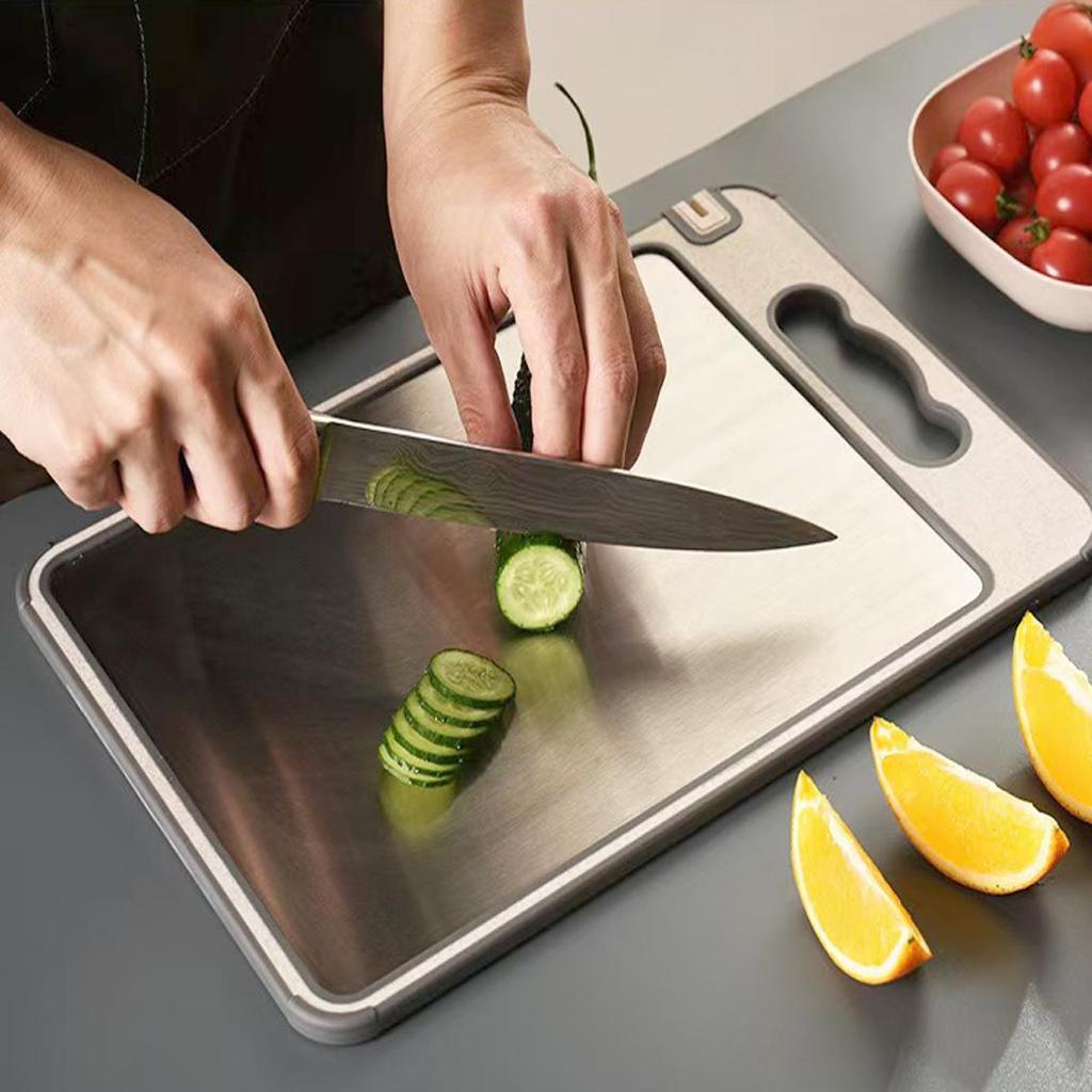 Multifunctional German 304 Stainless Steel Cutting Board for Chopping & Defrosting Vegetables and Fruits