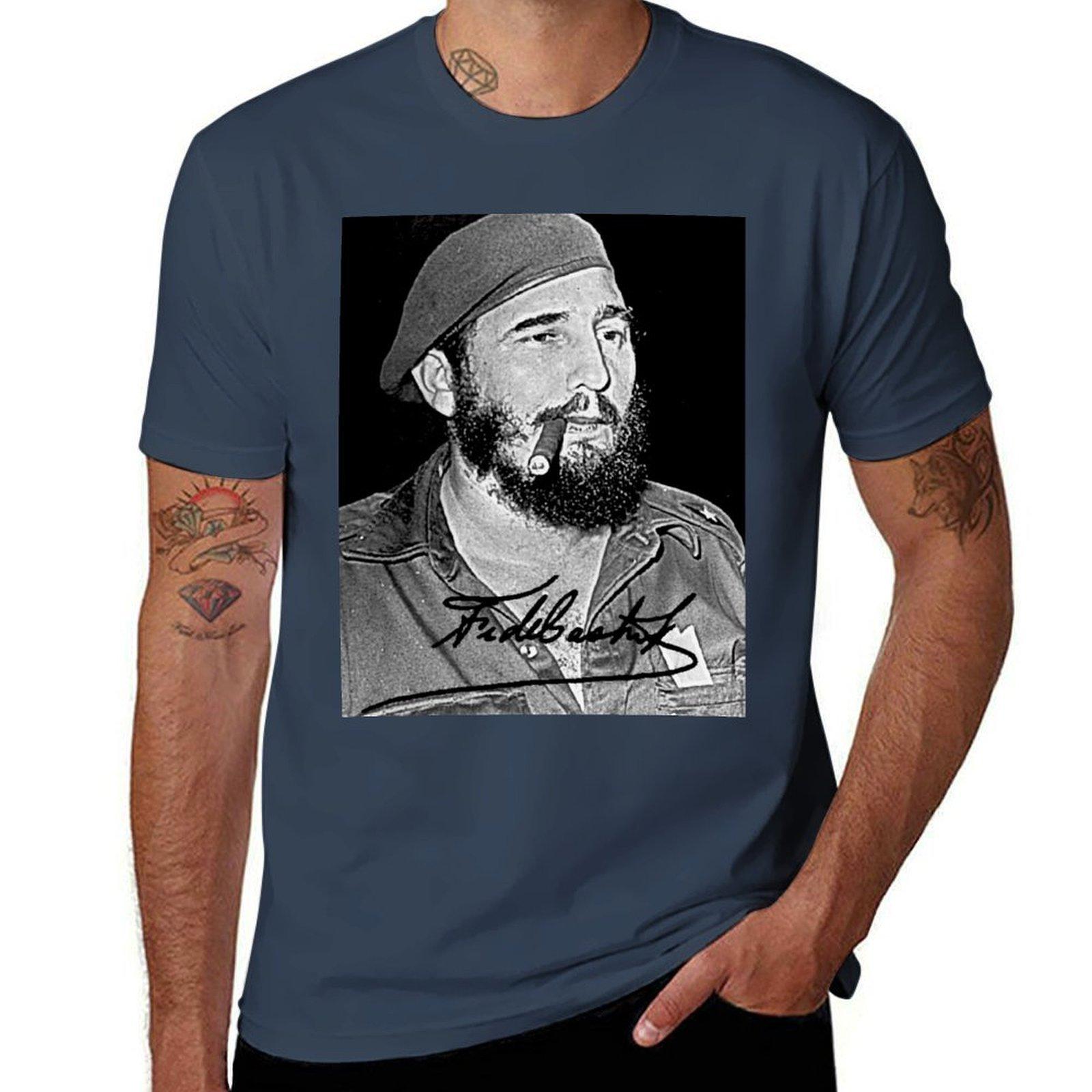 Фидель Кастро был молодым Футболка футболка мужская люксовая мужская футболка высокого качества люксовый бренд футболка S