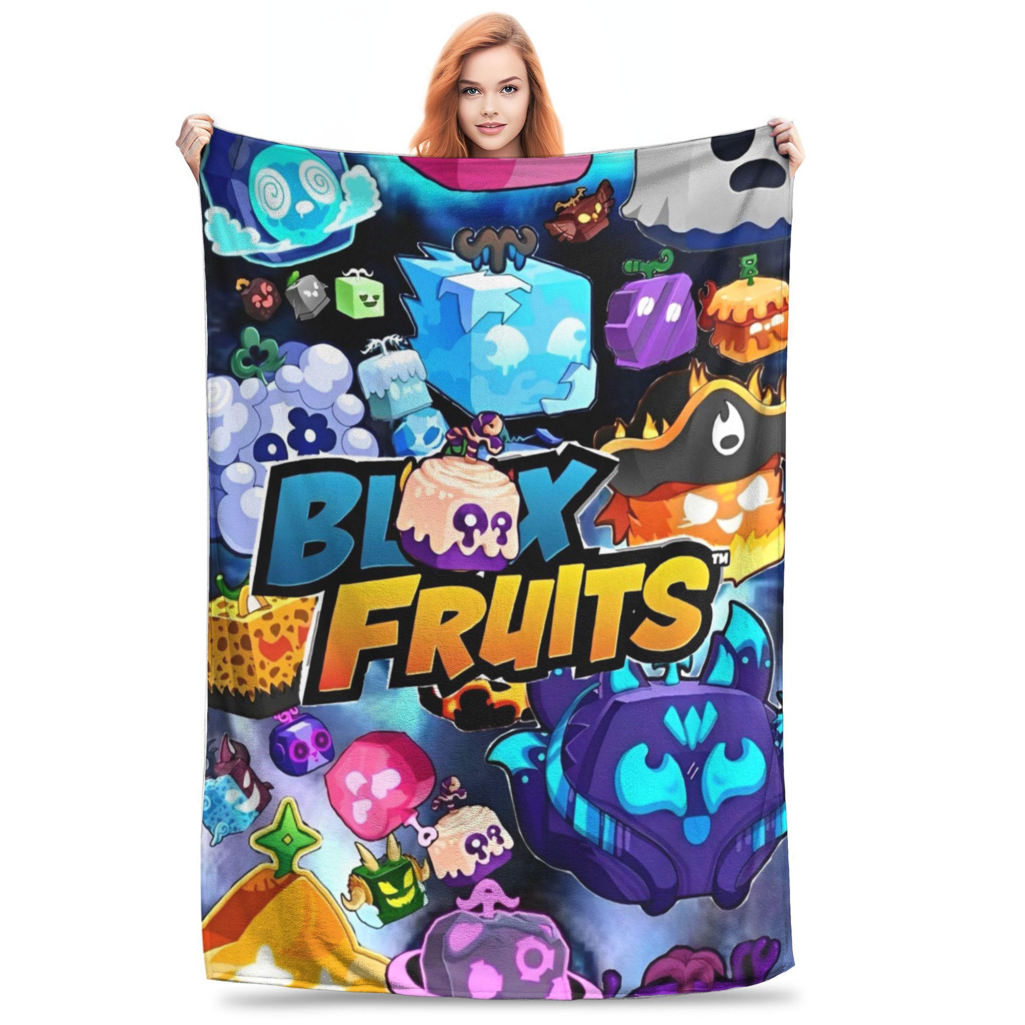 

Одеяло-плед с видеоигрой Blox Fruits в подарок для мужчин и женщин, супермягкое и уютное, для гостиной, 50x60 дюймов, несколько размеров 30x40in