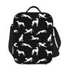 Greyt Greyhound Silhouettes Insulated Lunch Bags for Work School Whippet Sighthound Dog Portable Cooler Thermal Lunch Box Kids