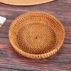 Good-Handmade Autumn Rattan Weaving Round Storage Basket Fruit Dish Rattan Bread Basket For Kitchen Food Picnic Bread Sundry Min