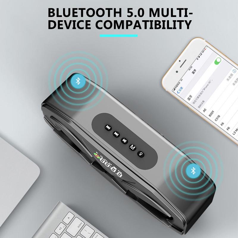 M8 Cool Robot Design Bluetooth Speaker LED Rhythm Flash Wireless Loudspeaker FM Radio Alarm Clock TF Card Support Subwoofer