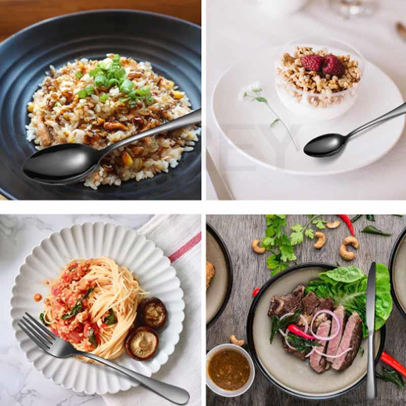 BORREY 24dílná sada nerezových příborů růžově zlatá příbory zlaté příbory jídelní sada nádobí západní jídelní sada nádobí