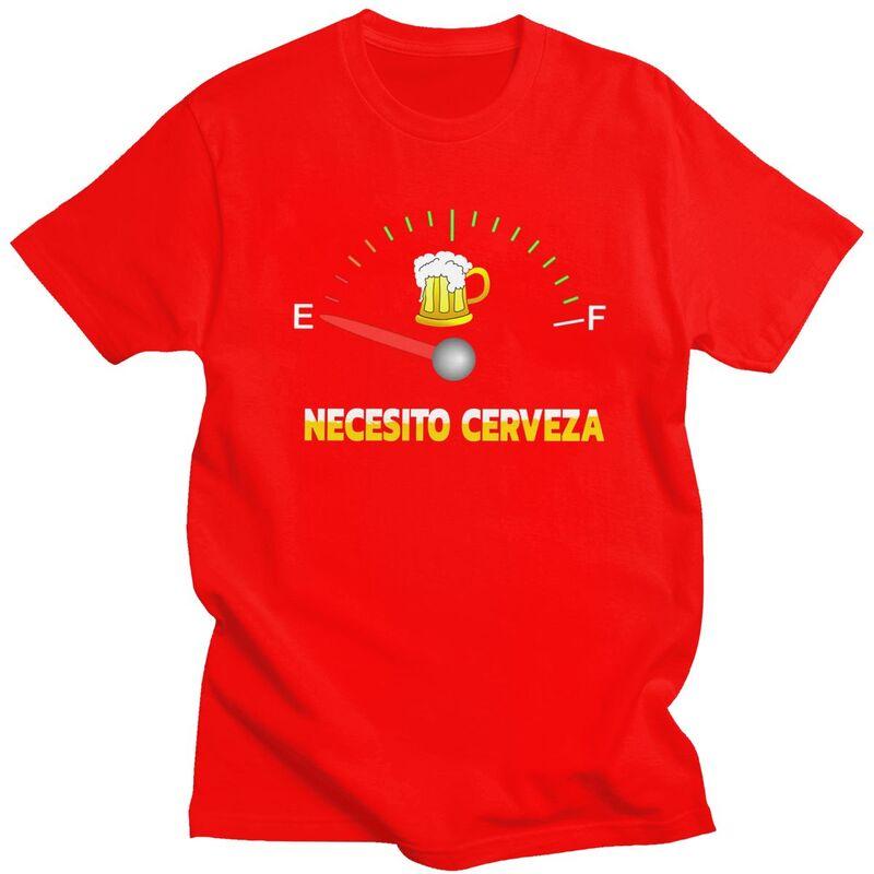 Custom Necesito Cerveza I Need Beer T Shirt Men Short Sleeve Pure Cotton Tshirt Casual Tees Fashion Tshirt