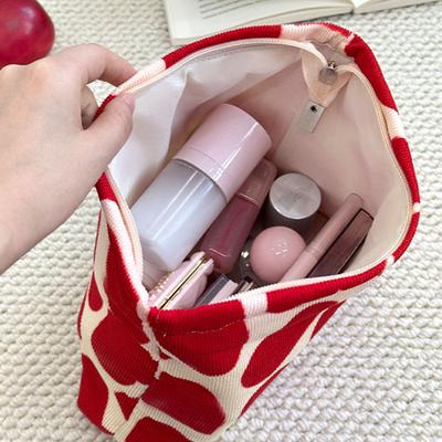 Heart Shaped Makeup Bag Large Capacity Cosmetic Bag Drawstring Storage Bag Wash Bag Lovely Travel Toiletry Bag