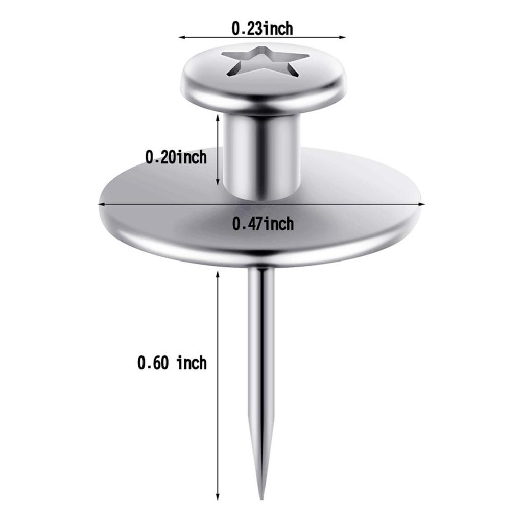 30 Pack Wall Nails for Hanging Double-Headed Nails for Hanging Pictures Decorative Push Pin Hangers Nails for Drywall