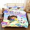 Gabbys D-Dollhouse Ložní souprava Povlak na přikrývku Přikrývka Postel Jednolůžko Dvojlůžko Plná Queen Mládež Děti Dívka Chlapci Dárek Ložní souprava velikosti King