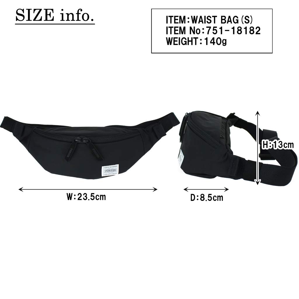 Porter Girl Mousse Waist Bag Black (S) 751-18182