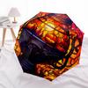 1pc Stained Glass Halloween Pumpkins Auto Open Close Umbrella, Portable 3-Fold Design with 8-Bone Iron Frame, Outdoor Umbrella for Festivals, Travel,