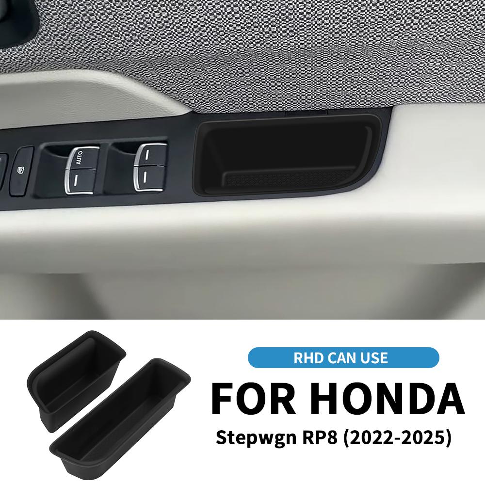 For Honda Stepwgn RP8 2022-2025 Car Front Door Storage Box & 3rd Row Cup Holder & Central Control Tray Interior Accessories Set