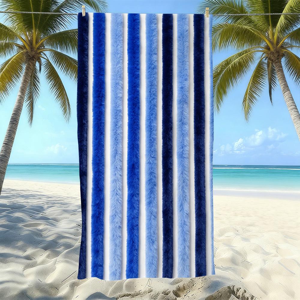 Populaire gestreepte bedrukte strandlaken Sneldrogend Zandvrij Volwassen Zwem Bad Handdoek Microvezel Handdoek