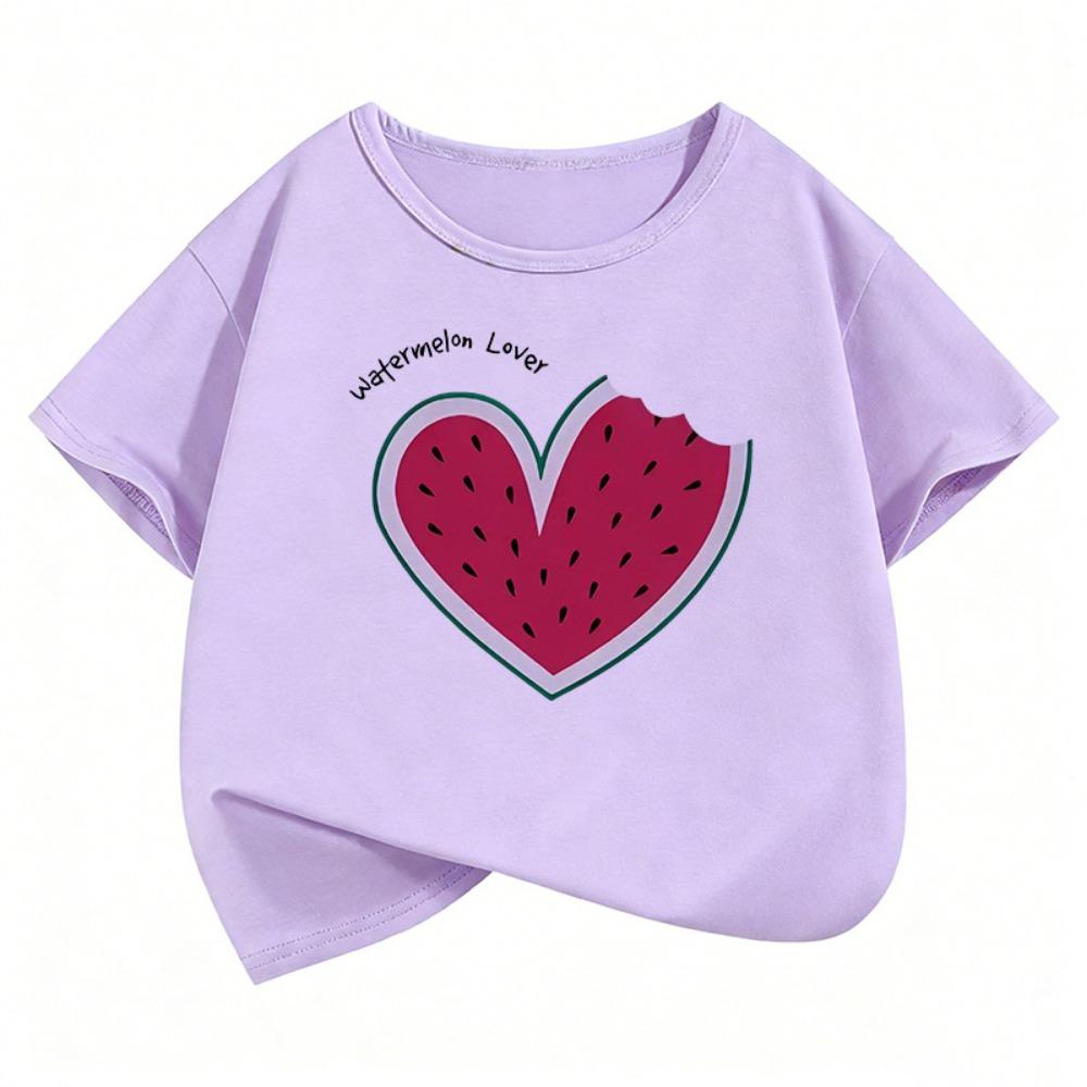 Sweet Watermelon Lover Printed T Shirts Short Sleeve Kids Children's T-shirt Boys Girls Summer Spring Casual Top Tee Shirt