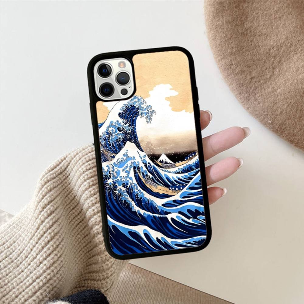 Kanagawa Great Wave Anime Phone Case For Iphone 16 15 14 13 12 11 Pro Max Plus Shockproof TPU+PC Hard Case