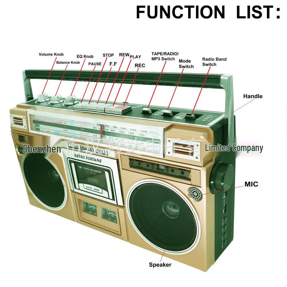 Retro Fortune Premium Cassette Recorder & Multi-Band Radio (FM/MW/SW)