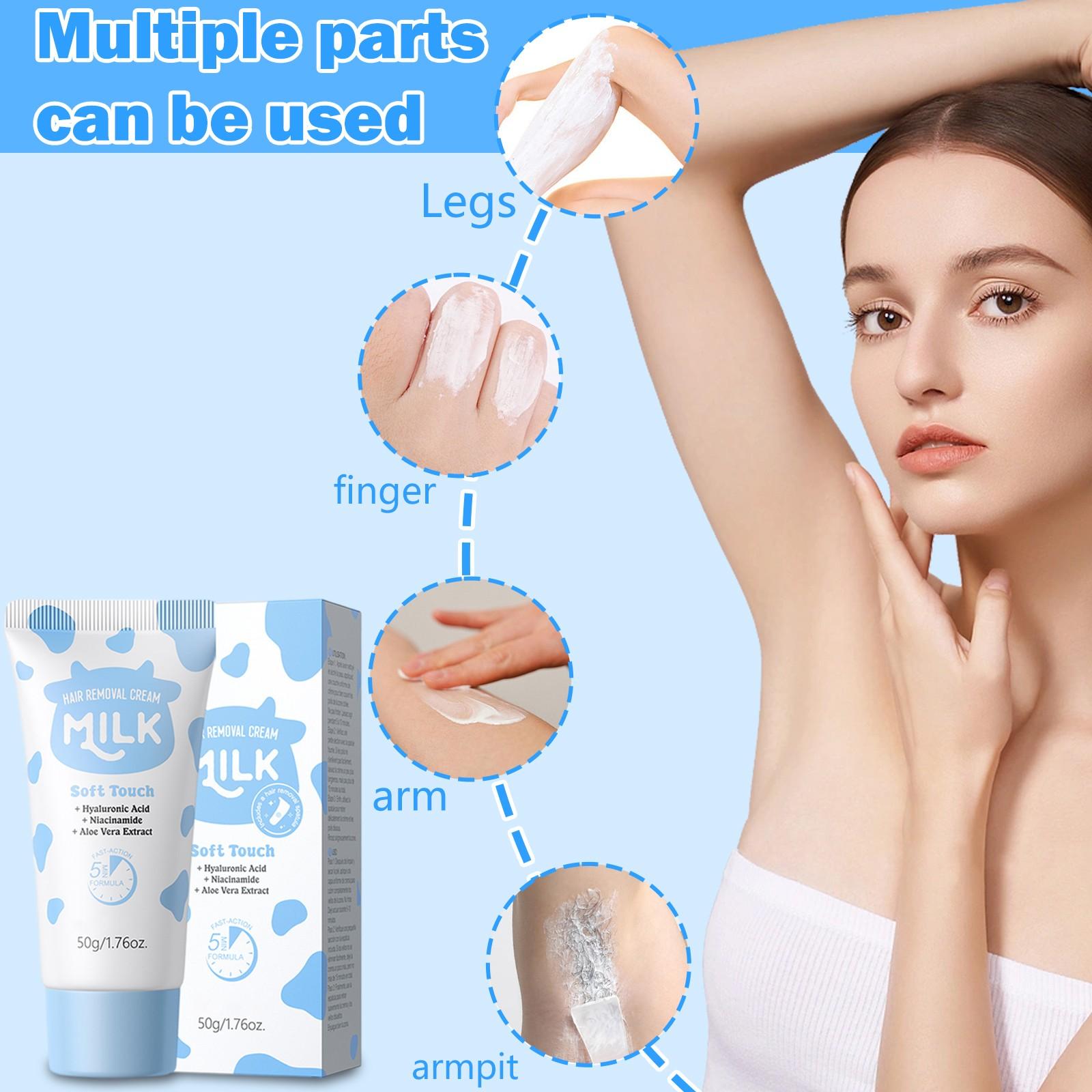 

Крем для удаления волос с молоком Не оставляет черных пятен Увлажняющие средства по уходу за кожей One Size синий