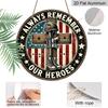 2D Flat, 1pc 7.87 Round Metal Sign | Patriotic Army Boots & Cross Iron Wall Art | Vintage Style, Wall Hanging, Suitable for Indoor & Outdoor Use in