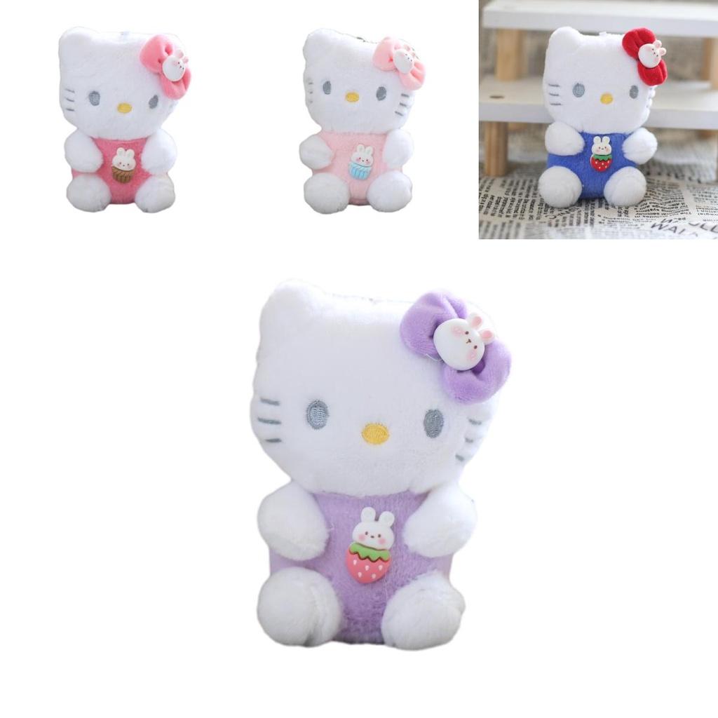 Cute Katie Cat Plush Toy Keychain Adorable Cartoon Kitten Doll Bag Pendant Stuffed Animal Keyring Characters)