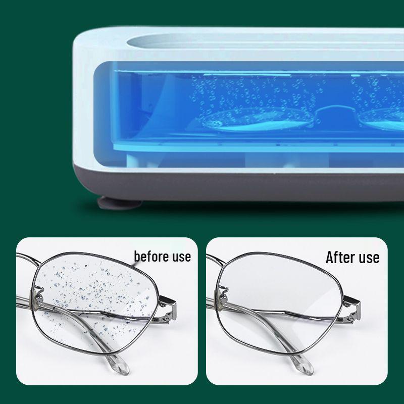 Compact Ultrasonic Cleaner with UV Sterilization for Glasses and Jewelry