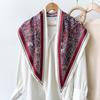 Korean version cashew nut printed triangular silk scarf women's summer atmosphere wearing headscarf simulation silk fashion headband accessories