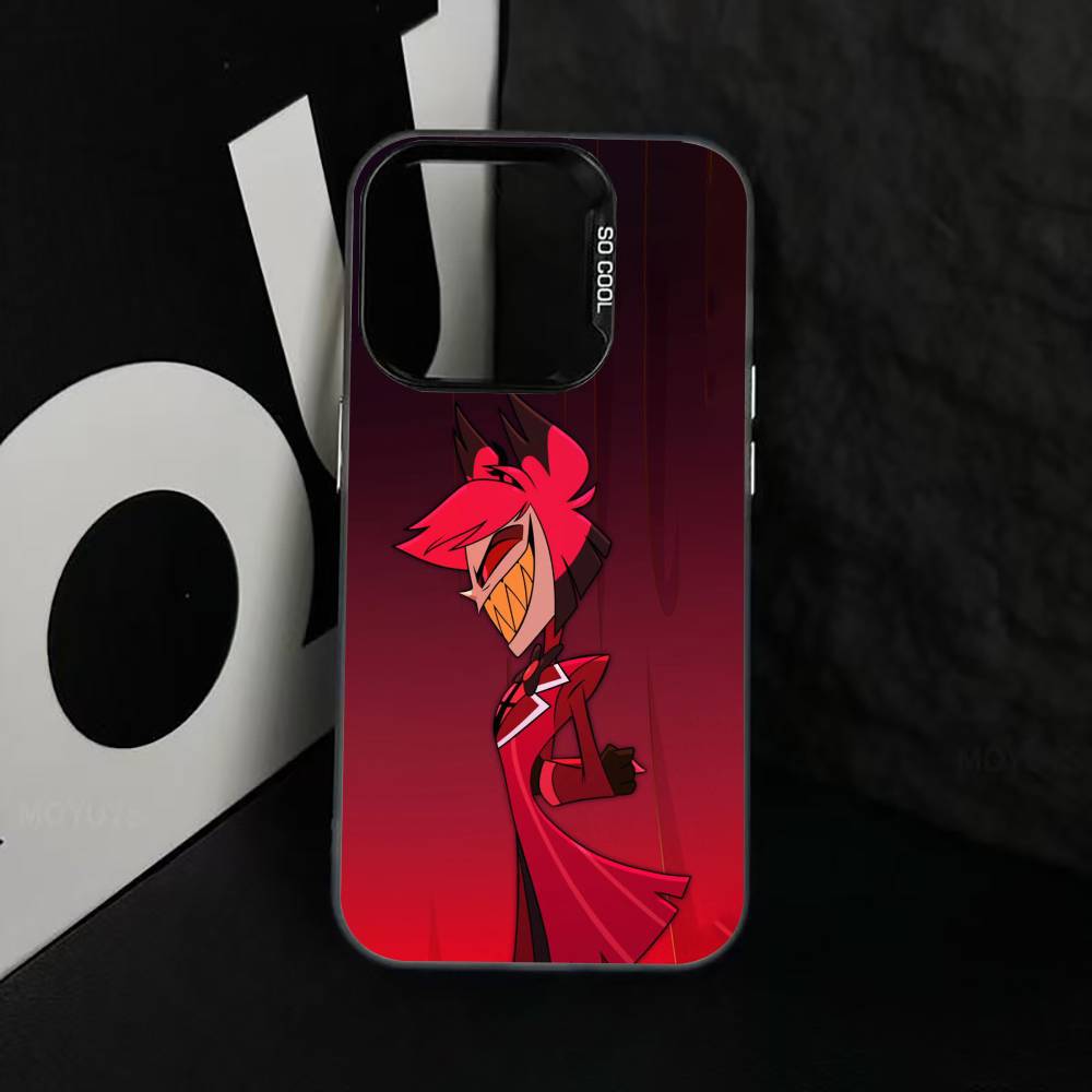 H-Hazbin A-Alastor Phone Case For iPhone 17,16,15,14,13,12,11 Plus,Pro Max,XS,Colored Silver Plated Inside Cover
