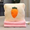 3in1 Fruit Pattern Pillow Blanket Carrot Cactus Pineapple Plush Toy Decoration