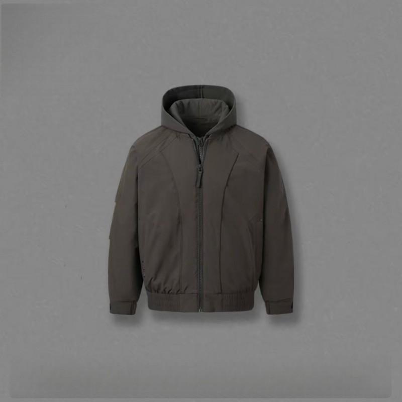 Couple Solid Color Hooded Padded Coat Fake Two-piece Design Winter Outdoor Warm Loose Fit Youth