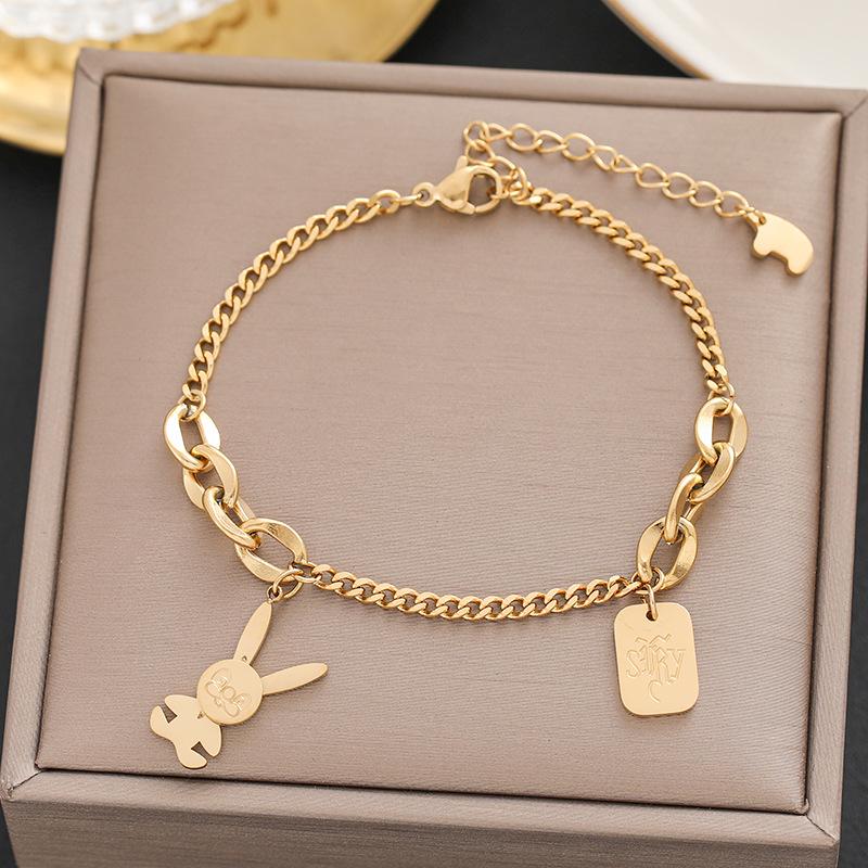 Meichen 18k Gold Non-Fading Titanium Steel Women's Fashion Bracelets - Simple, Versatile, Trendy European and American Style.
