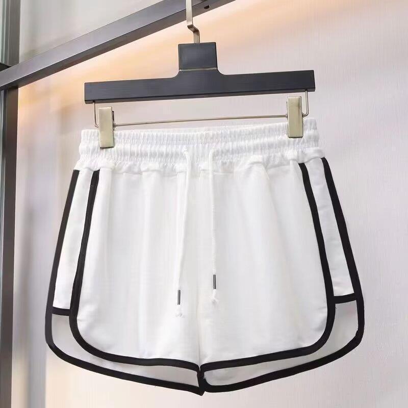 

Женские спортивные шорты с высокой посадкой и свободного кроя - Повседневные шорты для йоги, бега и сна в корейском стиле с широкими штанинами на лето S белый