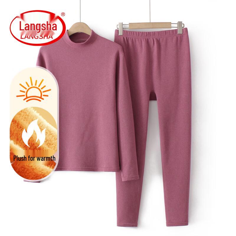 LangSha Women s Fleece Lined Thermal Underwear Set 2XL