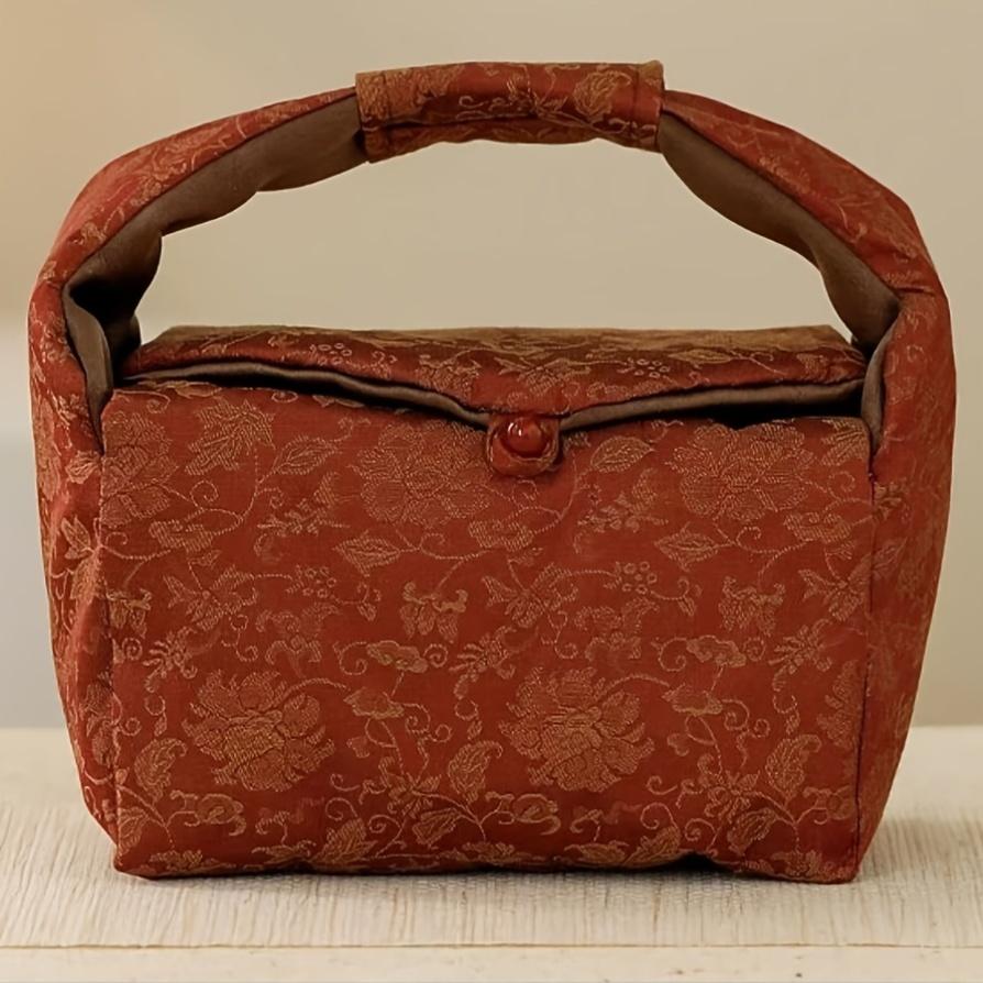 Tea Set Storage Bag Satin Brocade Handbag Zen Classical High-end Party Business Gift Packaging