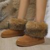 Women's Faux Fox Fur Warm and Cold Anti-fatigue Feet Thickened Sole Soft Elastic Comfortable Shock Absorption Non-slip Snow Boots Cotton Shoes