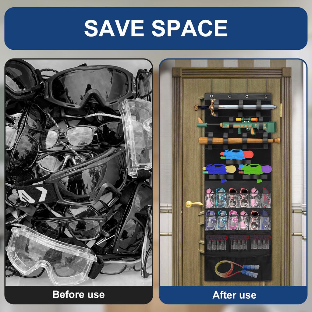 Über-Tür-Organizer für Spielzeug, platzsparende Spielzeugaufbewahrungshängetaschen mit 16 Taschen und Fächern für Kinderzimmer, Spielzimmer